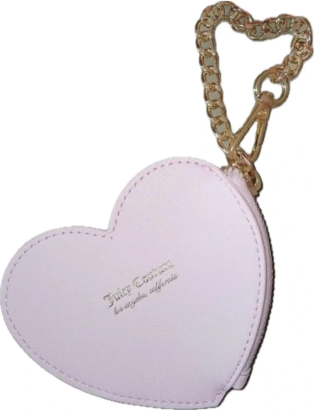 Juicy Couture Pink Heart Key & Card Holder with Gold Chain